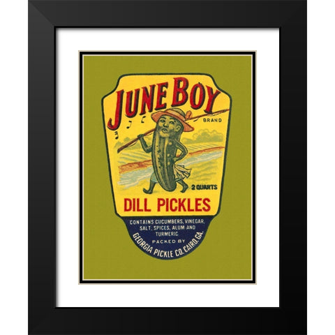 June Boy Dill Pickles Black Modern Wood Framed Art Print with Double Matting by Retrolabel
