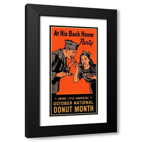 At His Back Home Party Black Modern Wood Framed Art Print with Double Matting by Retrolabel