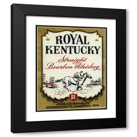 Royal Kentucky Straight Bourbon Whiskey Black Modern Wood Framed Art Print with Double Matting by Vintage Booze Labels