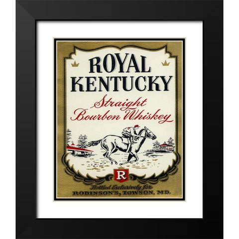 Royal Kentucky Straight Bourbon Whiskey Black Modern Wood Framed Art Print with Double Matting by Vintage Booze Labels