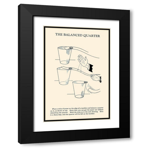 The Balanced Quarter Black Modern Wood Framed Art Print with Double Matting by Retromagic