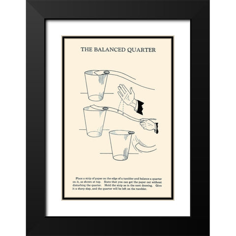 The Balanced Quarter Black Modern Wood Framed Art Print with Double Matting by Retromagic