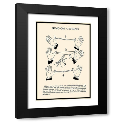 Ring on a String Black Modern Wood Framed Art Print with Double Matting by Retromagic
