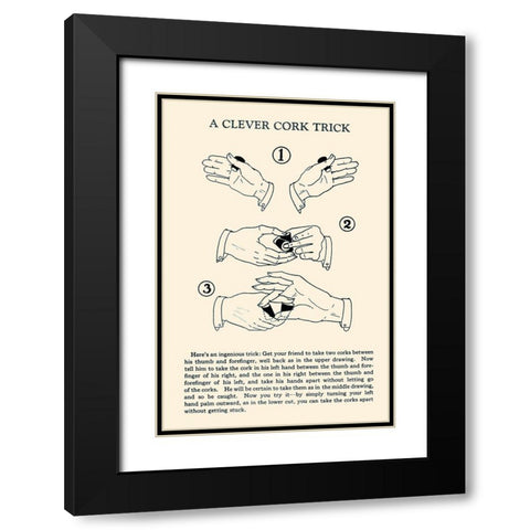 A Clever Cork Trick Black Modern Wood Framed Art Print with Double Matting by Retromagic