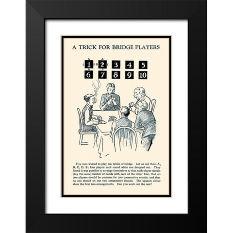 A Trick for Bridge Players Black Modern Wood Framed Art Print with Double Matting by Retromagic