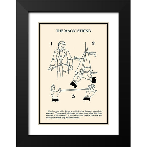 The Magic String Black Modern Wood Framed Art Print with Double Matting by Retromagic