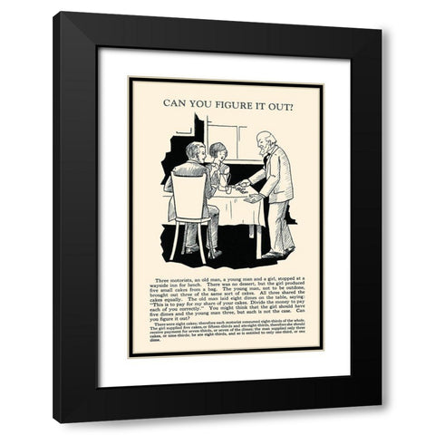 Can You Figure it Out Black Modern Wood Framed Art Print with Double Matting by Retromagic