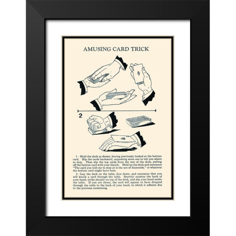Amusing Card Trick Black Modern Wood Framed Art Print with Double Matting by Retromagic