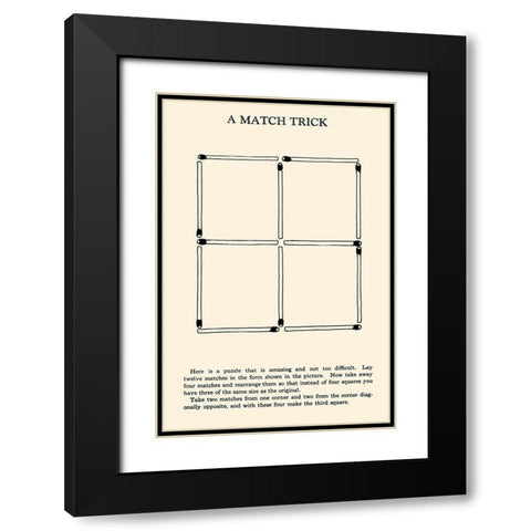 A Match Trick Black Modern Wood Framed Art Print with Double Matting by Retromagic