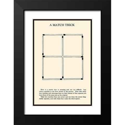 A Match Trick Black Modern Wood Framed Art Print with Double Matting by Retromagic