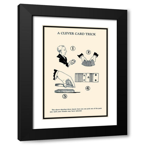 A Clever Card Trick Black Modern Wood Framed Art Print with Double Matting by Retromagic