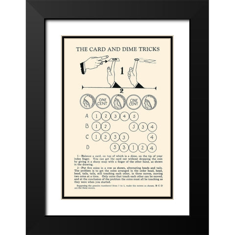 The Card and Dime Tricks Black Modern Wood Framed Art Print with Double Matting by Retromagic