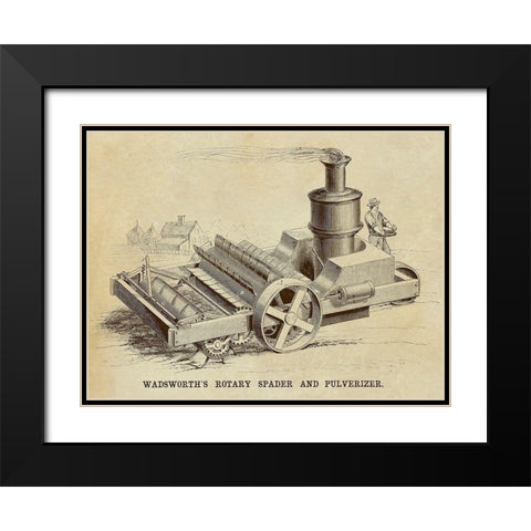 Wadsworths Rotary Spader and Pulverizer Black Modern Wood Framed Art Print with Double Matting by Inventions