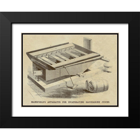 Mansfields Apparatus for Evaporating Saccharine Juices Black Modern Wood Framed Art Print with Double Matting by Inventions