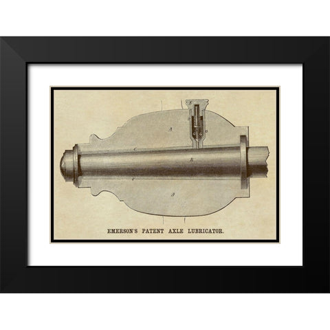 Emersons Patent Axel Lubricator Black Modern Wood Framed Art Print with Double Matting by Inventions