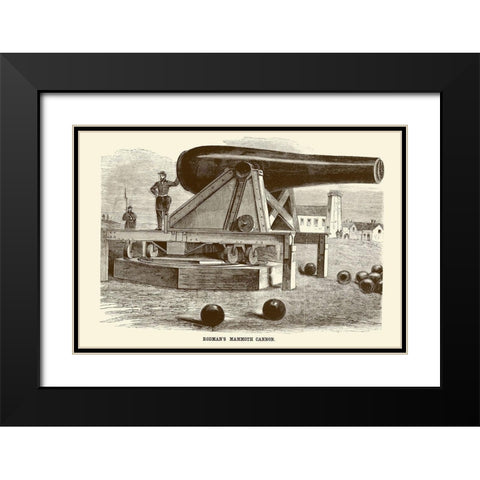 Rodmans Mammoth Cannon Black Modern Wood Framed Art Print with Double Matting by Inventions