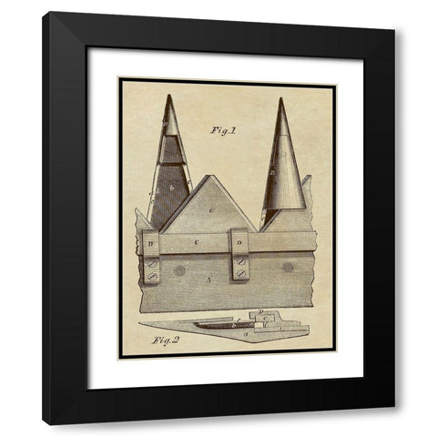 Pencil lead Cutter Black Modern Wood Framed Art Print with Double Matting by Inventions