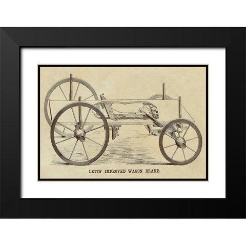 Letts Improved Wagon Brake Black Modern Wood Framed Art Print with Double Matting by Inventions