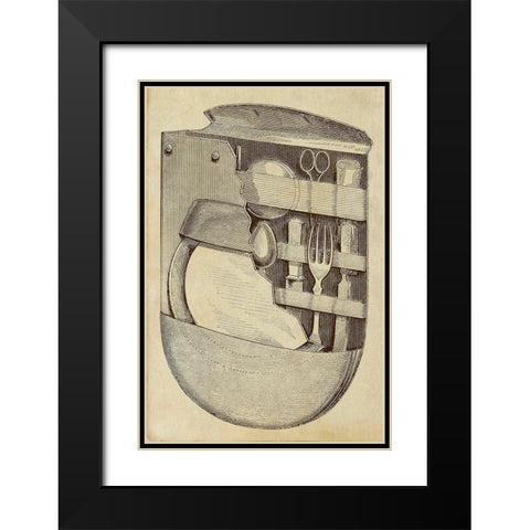 Pocket Picnic Kit Black Modern Wood Framed Art Print with Double Matting by Inventions