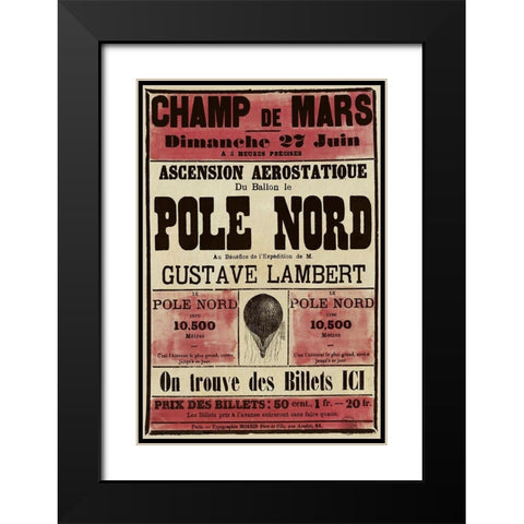 Pole Nord Black Modern Wood Framed Art Print with Double Matting by Inventions