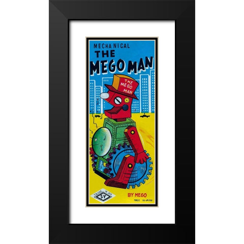 The Megoman Black Modern Wood Framed Art Print with Double Matting by Retrobot
