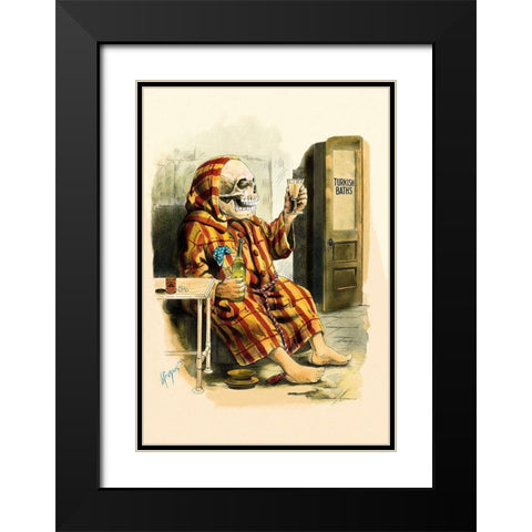 Death Takes a Bath Black Modern Wood Framed Art Print with Double Matting by Frusius