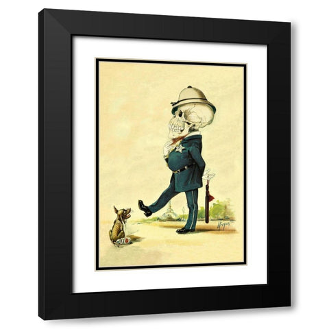 Death Walks a Beat Black Modern Wood Framed Art Print with Double Matting by Frusius