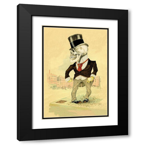 Death Ready for Round Two Black Modern Wood Framed Art Print with Double Matting by Frusius