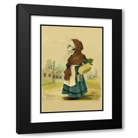 Death Comes from the  Market Black Modern Wood Framed Art Print with Double Matting by Frusius