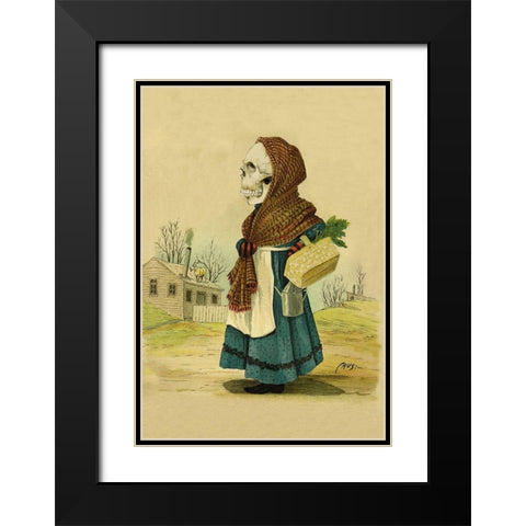 Death Comes from the  Market Black Modern Wood Framed Art Print with Double Matting by Frusius