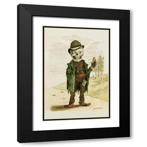 Death Works for Food Black Modern Wood Framed Art Print with Double Matting by Frusius