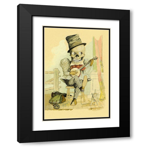 Death Picks a Tune Black Modern Wood Framed Art Print with Double Matting by Frusius