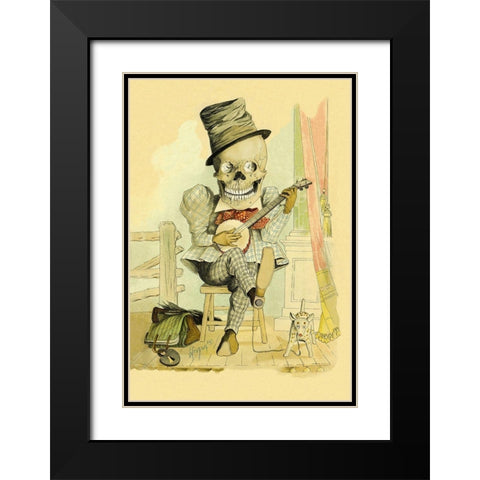 Death Picks a Tune Black Modern Wood Framed Art Print with Double Matting by Frusius