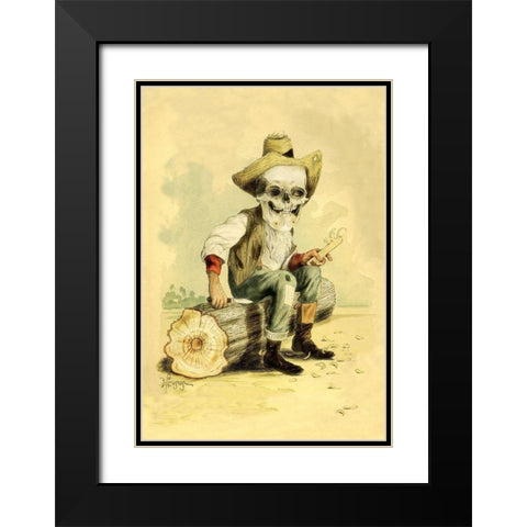 Death Whittles a Stick Black Modern Wood Framed Art Print with Double Matting by Frusius