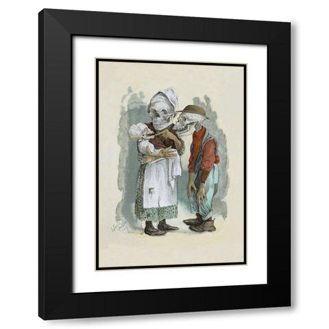 Death in the Family Black Modern Wood Framed Art Print with Double Matting by Frusius