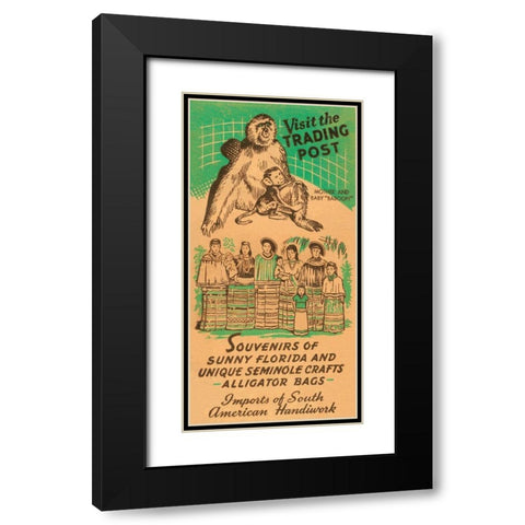 Visit the Trading Post Black Modern Wood Framed Art Print with Double Matting by Retrotravel