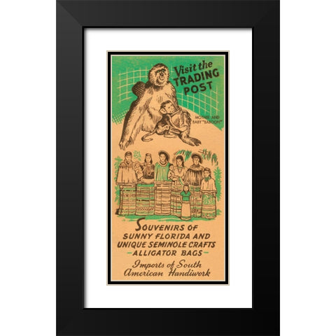 Visit the Trading Post Black Modern Wood Framed Art Print with Double Matting by Retrotravel