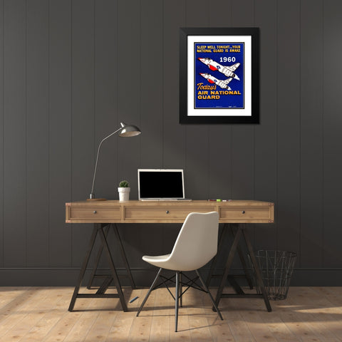Todays Air National Guard Black Modern Wood Framed Art Print with Double Matting by Retrotravel
