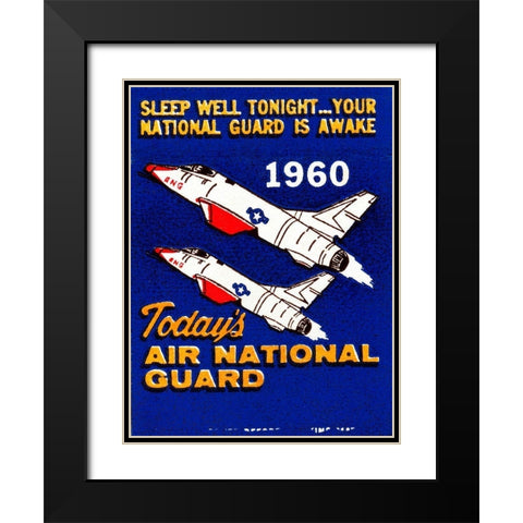 Todays Air National Guard Black Modern Wood Framed Art Print with Double Matting by Retrotravel