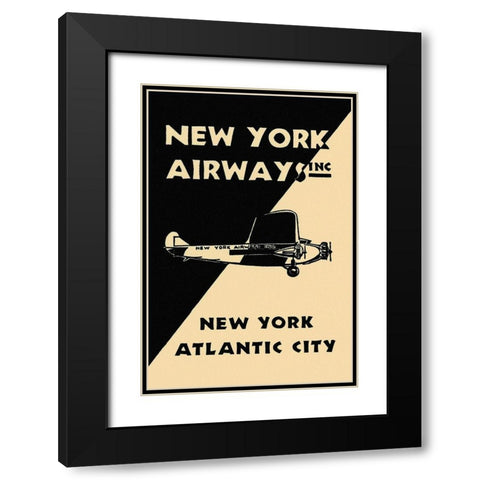 New York Airways Inc Black Modern Wood Framed Art Print with Double Matting by Retrotravel