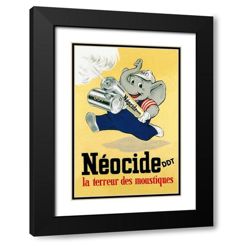 Neocide DDT - La Terreur des Moustiques Black Modern Wood Framed Art Print with Double Matting by Vintage Elephant