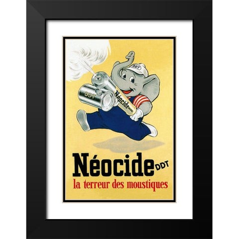 Neocide DDT - La Terreur des Moustiques Black Modern Wood Framed Art Print with Double Matting by Vintage Elephant