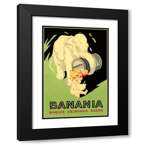 Banania Exquis Dejeuner Sucre Black Modern Wood Framed Art Print with Double Matting by Vintage Elephant