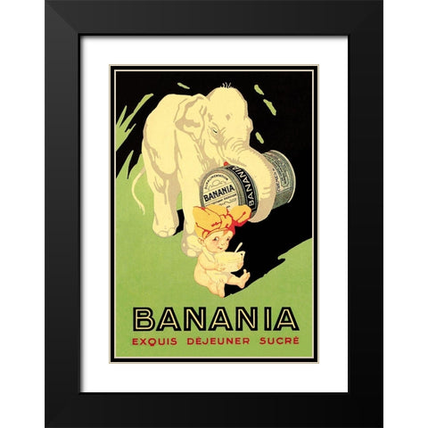 Banania Exquis Dejeuner Sucre Black Modern Wood Framed Art Print with Double Matting by Vintage Elephant