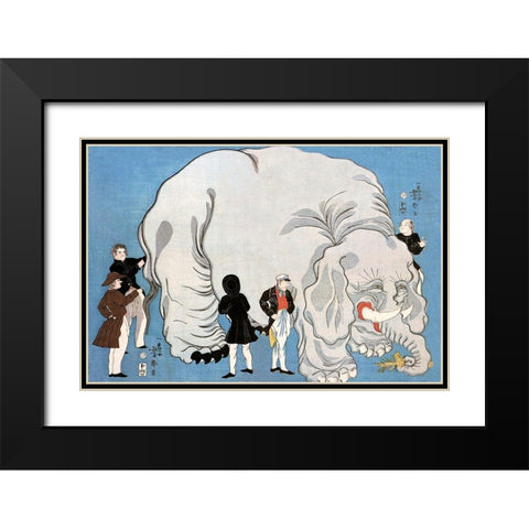 The Magnificent Exotic Beast Black Modern Wood Framed Art Print with Double Matting by Vintage Elephant
