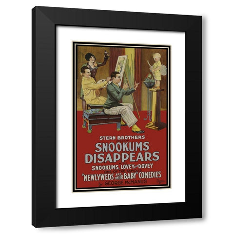 Snookums Disappears Black Modern Wood Framed Art Print with Double Matting by Unknown 20th Century American Illustrator