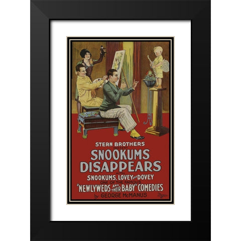 Snookums Disappears Black Modern Wood Framed Art Print with Double Matting by Unknown 20th Century American Illustrator
