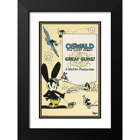 Oswald the lucky rabbit Black Modern Wood Framed Art Print with Double Matting by Unknown 20th Century American Illustrator