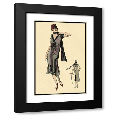 Come Hither Black Modern Wood Framed Art Print with Double Matting by Vintage Fashion