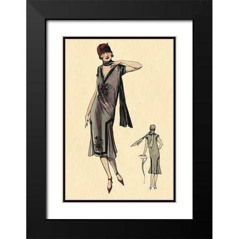 Come Hither Black Modern Wood Framed Art Print with Double Matting by Vintage Fashion